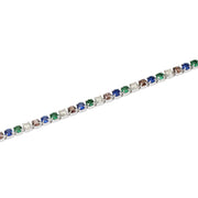 Mabina Bracciale tennis sottile con smeraldi e zaffiri sintetici 533859